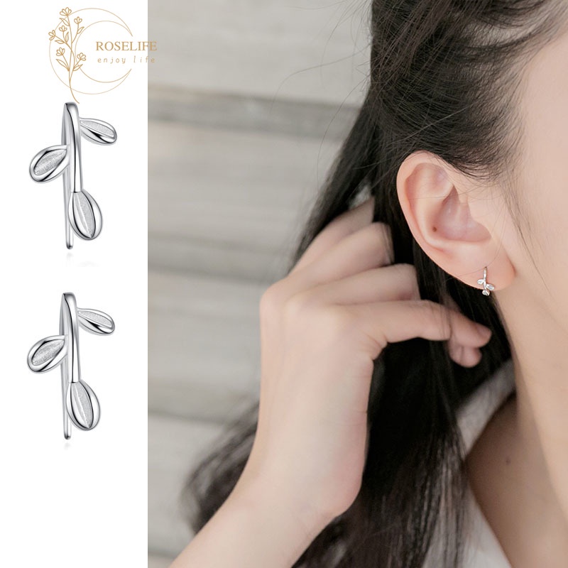 Đôi Khuyên tai bạc S925 thiết kế đơn giản thời trang cho nữ