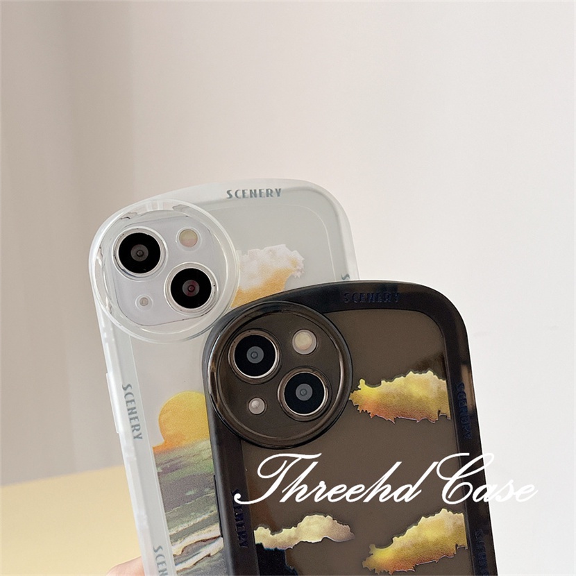 Ốp Điện Thoại Dẻo Họa Tiết Hoàng Hôn Đơn Giản Thời Trang Cho iPhone 13 12 11 Pro Max SE2020 X XR Xs Max 7 8 6 6s Plus