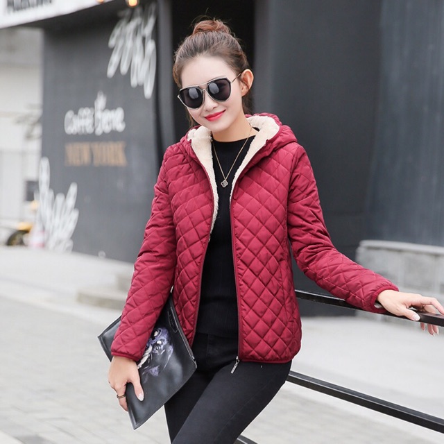 Áo phao lót lông cừu trám hàng quảng châu cao cấp