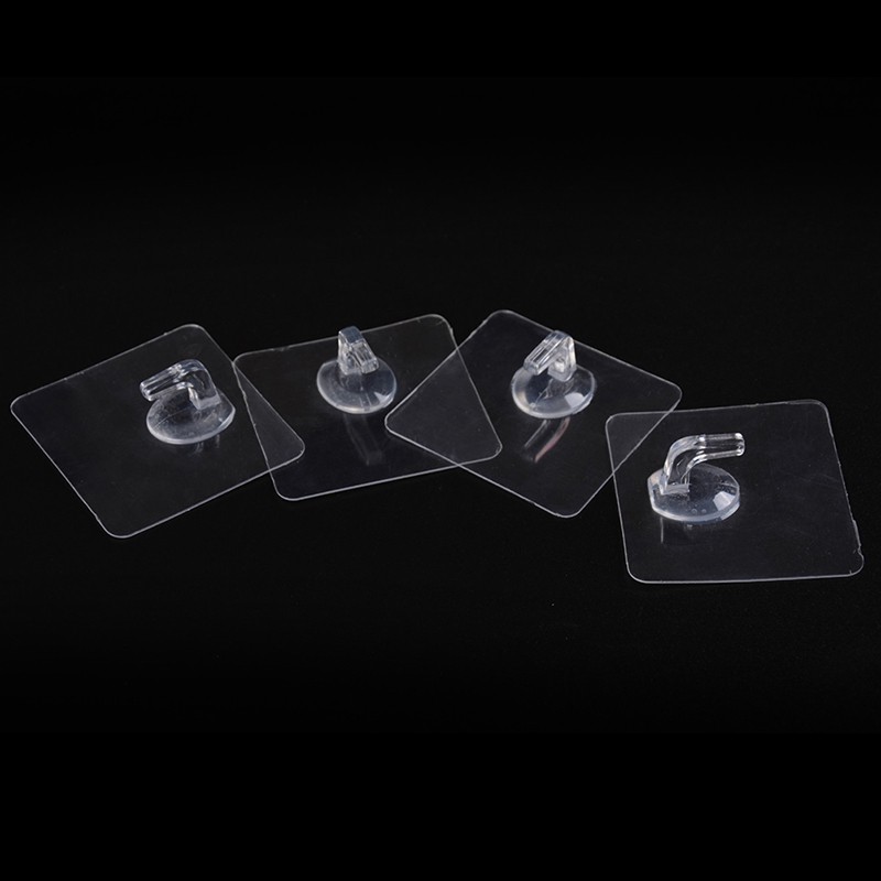Set 4 Móc Dán Tường Trong Suốt Chịu Lực 2KG