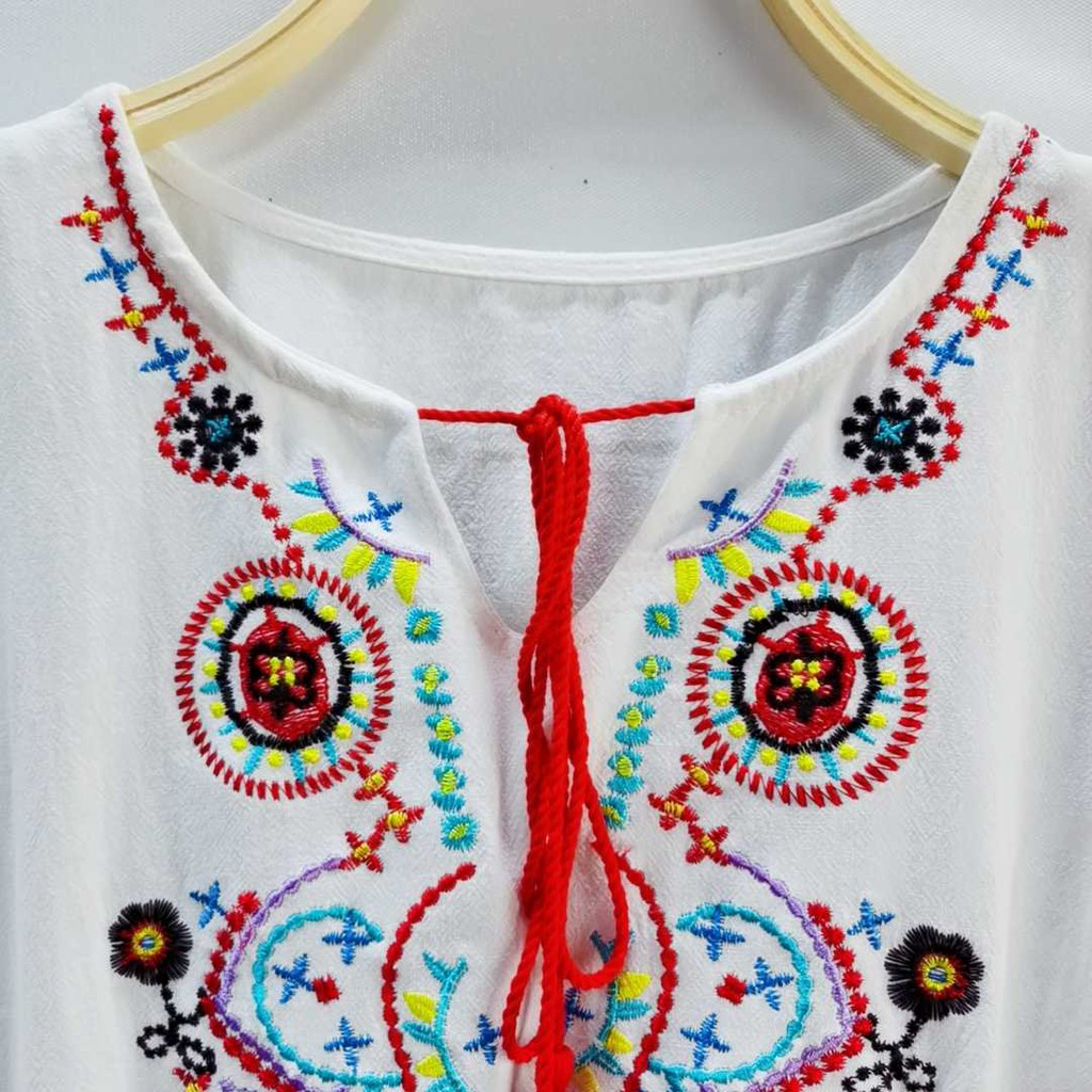 Váy Maxi Hoạ Tiết Boho Thêu Hoa 04 - MUOJ