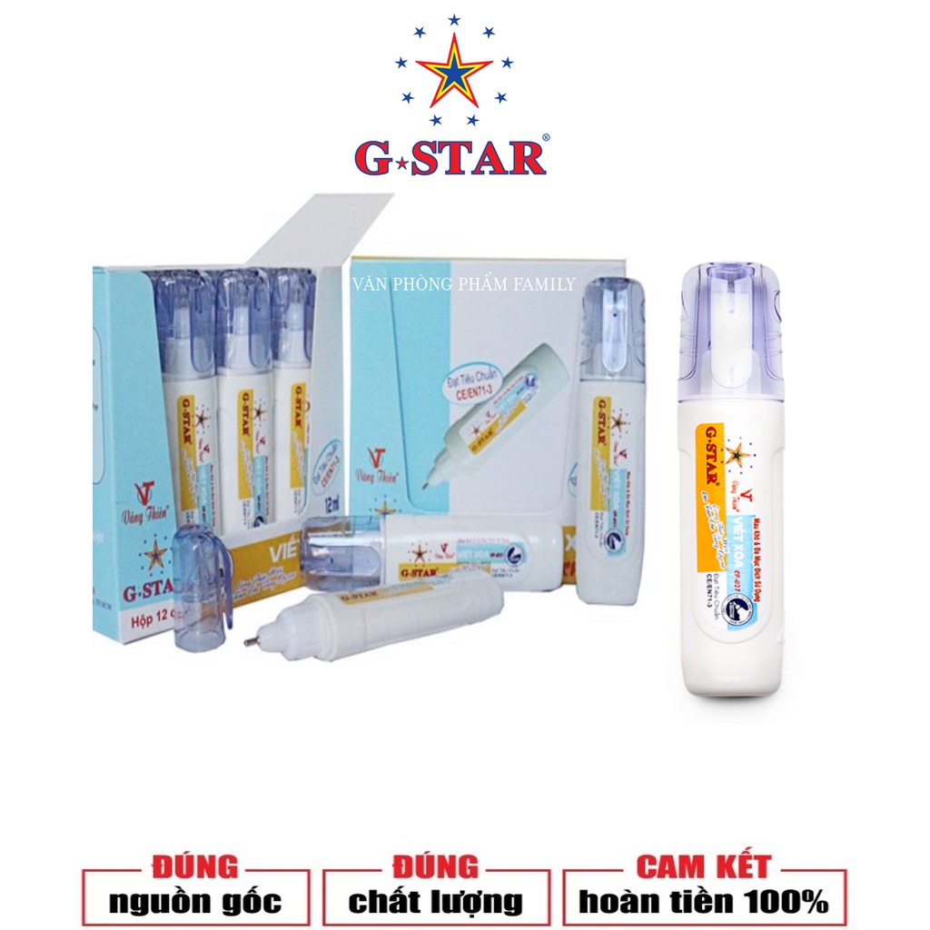 Bút xóa nước thể tích 12ml Gstar CP027 là loại bút có công nghệ vượt trội giúp mực xuống đều hơn.