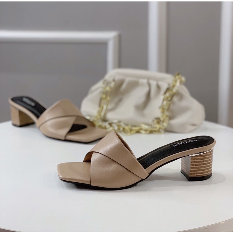 ♥️❄️HÀNG CÓ SẴN ♥️❄️GUỐC BẢN DA XẾP LY GÓT VUÔNG 5cm