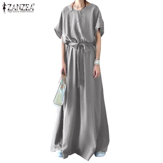 Đầm Maxi ZANZEA Tay Ngắn Thời Trang Cho Nữ
