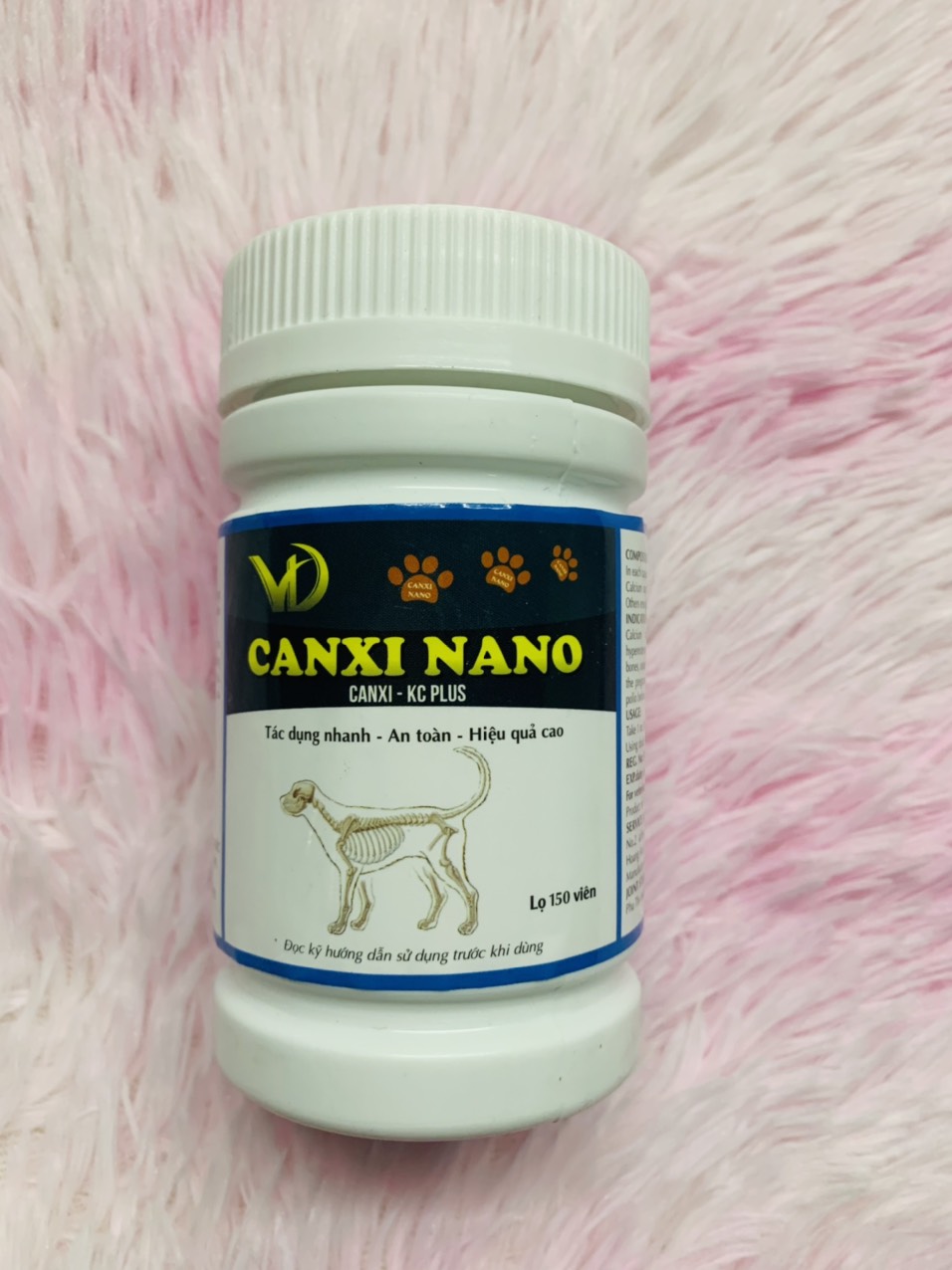 Canxi nano chó mèo cho chó bầu phục hồi bị hạ bàn tai cụp (150viên/lọ) 0