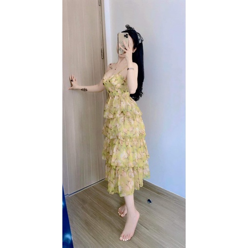 Đầm Hai Dây Voan Tầng Cho Chị Em Khoe Dáng MAX Xinh UP