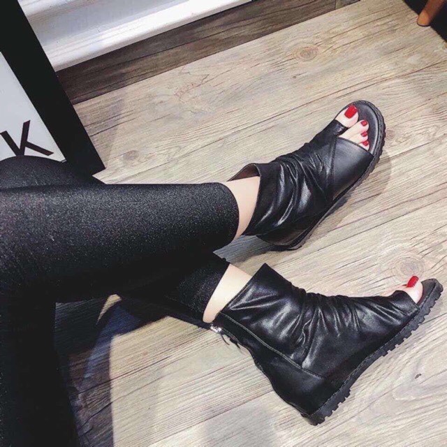 Bốt nữ XỎ NGÓN hở mũi ĐỘN ĐẾ 3 phân (mã 677) | BigBuy360 - bigbuy360.vn