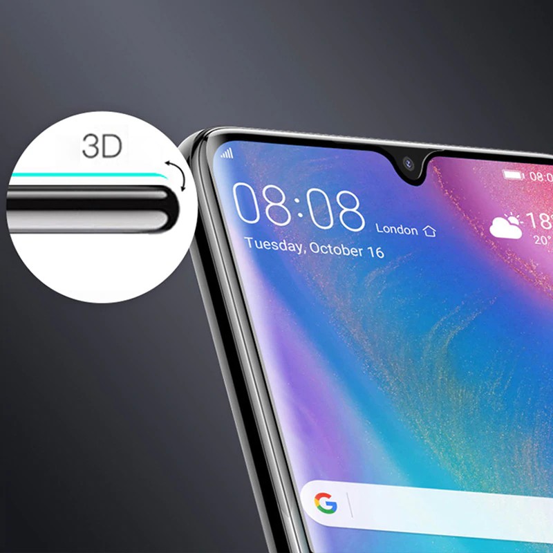 Miếng Dán Kính Cường Lực Full Màn 9D Cho Huawei P30 - Đen