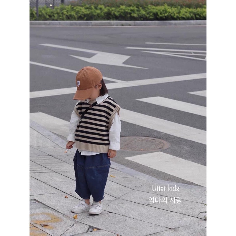 [Ảnh thật] ÁO GILE LEN SỌC HÀN QUỐC DÀNH CHO BÉ GÁI VÀ BÉ TRAI TỪ 1-6T SIZE 80 ĐẾN 120