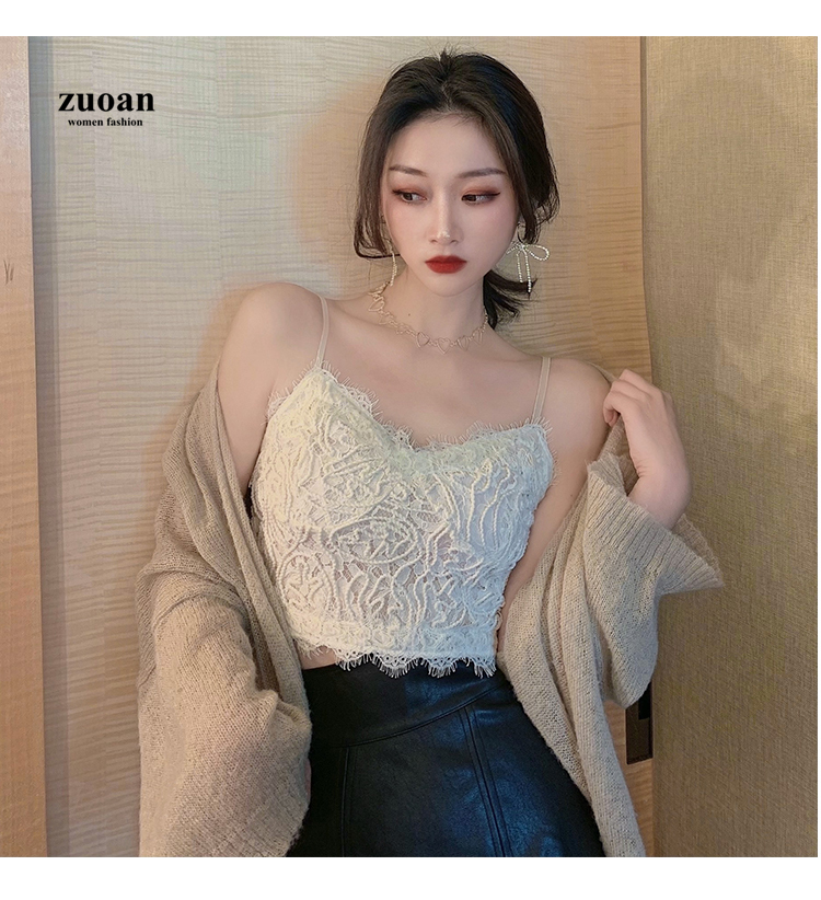 SUXI Áo Hai Dây Phối Ren Gợi Cảm Cho Nữ