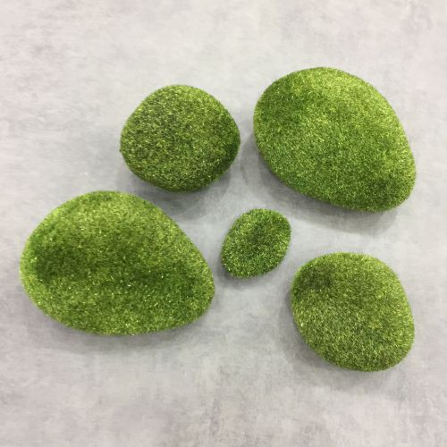 Bịch 6 cục đá rêu giả - rêu đá nhân tạo phủ cỏ xanh, trang trí
