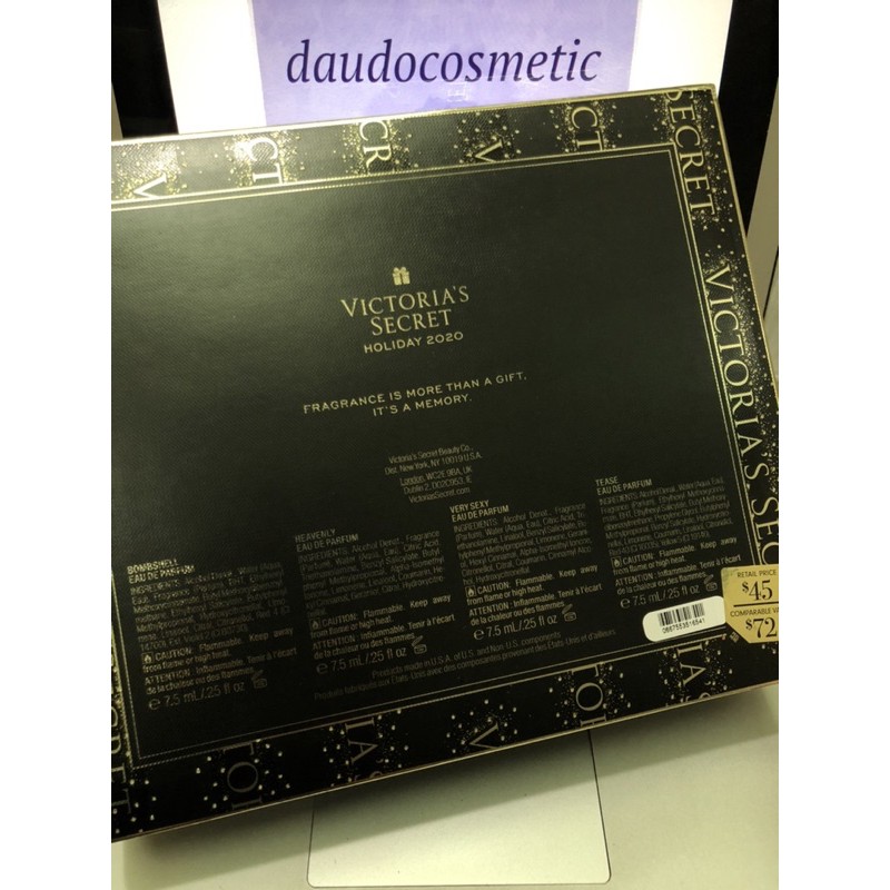 Tách Set Nước hoa Victoria Secret Holiday Very Sexy - Bombshell - Heavenly - Tease EDP 7.5ml