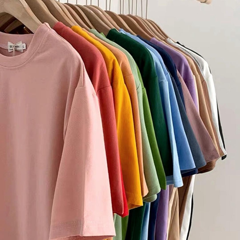 Áo thun unisex nam nữ phông trơn tay lỡ oversize from rộng  - Áo phông form rộng phong cách ulzzang