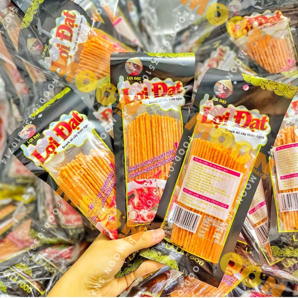 Combo 10 gói tăm cay que đen thơm ngon hương vị tuổi thơ Việt Nam Lợi Đạt 10 gói/26g