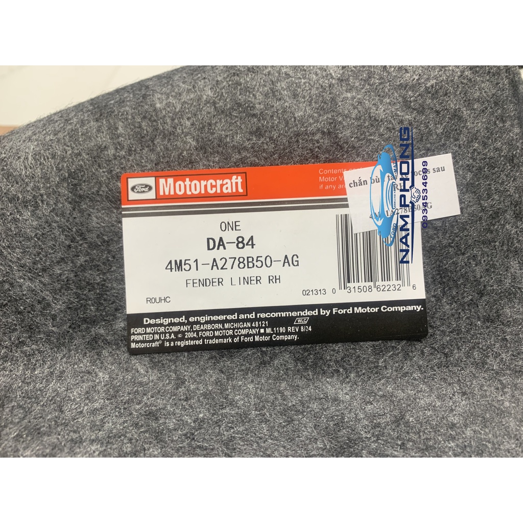Chắn bùn lòng vè Chắn bùng lòng dè Focus 05-11 sau phải RH 5 cửa - 4M51A278B50AG