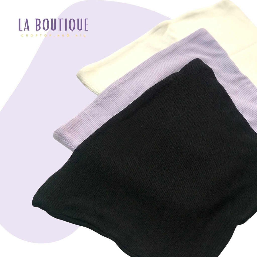 Áo ống nữ trơn La Boutique croptop chất thun gân co giãn 4 chiều freesize dưới  60kg basic dễ phối đồ