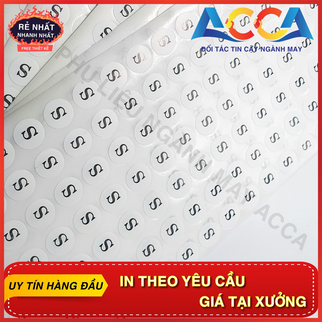 [ COMBO GIÁ SIÊU RẺ ] 60 TỜ DECAL DÁN SIZE QUẦN ÁO_IN DECAL THEO YÊU CẦU