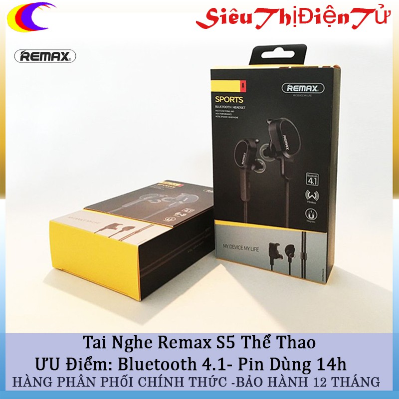 TAI NGHE REMAX RM-S5 DÒNG TAI NGHE BLUETOOTH CÓ DÂY- TAI NGHE THỂ THAO TIỆN KHI HOẠT ĐỘNG