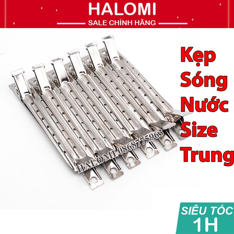 Kẹp Mỏ Vịt Làm Tóc Thép Size Trung Set 12 Chiếc Chống Sỉ Chính Hãng HALOMI