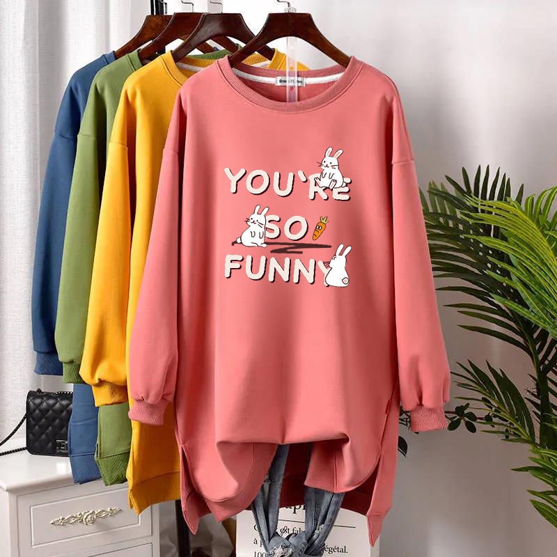 Áo Sweater Tay Dài Dáng Rộng In Họa Tiết Hoạt Hình Phong Cách Hàn Quốc Thời Trang Mùa Thu Cho Nữ C9572 [40-150KG]