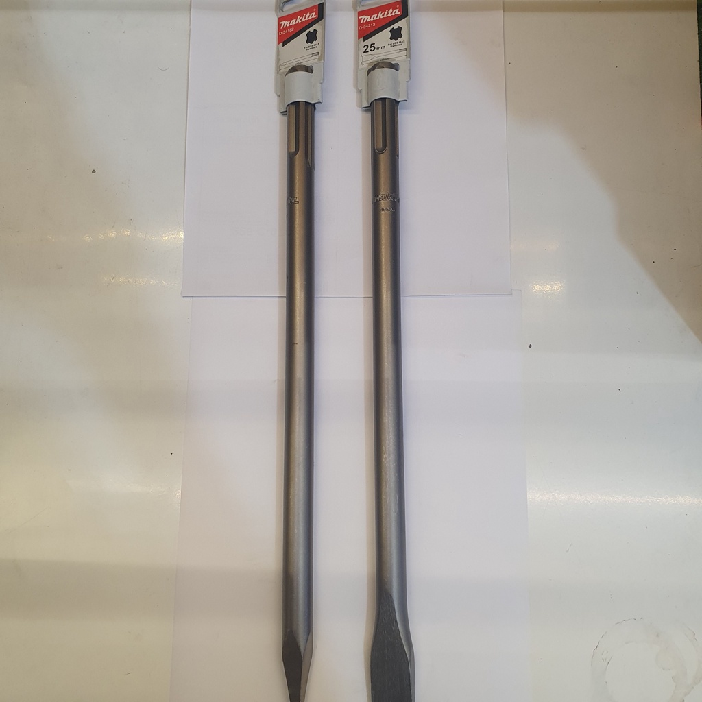 Mũi đục nhọn và dẹp 18x400mm chuôi Sds Max Makita D-34182 D-34213