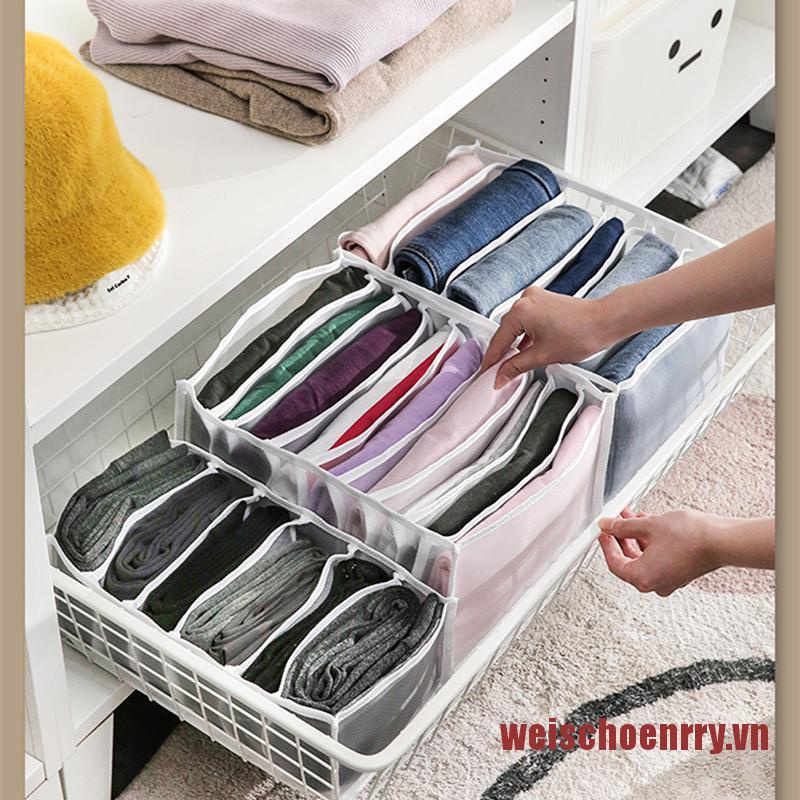 Hộp Đựng Quần Áo / Vớ Bằng Lưới Chia Ngăn Tiện Dụng