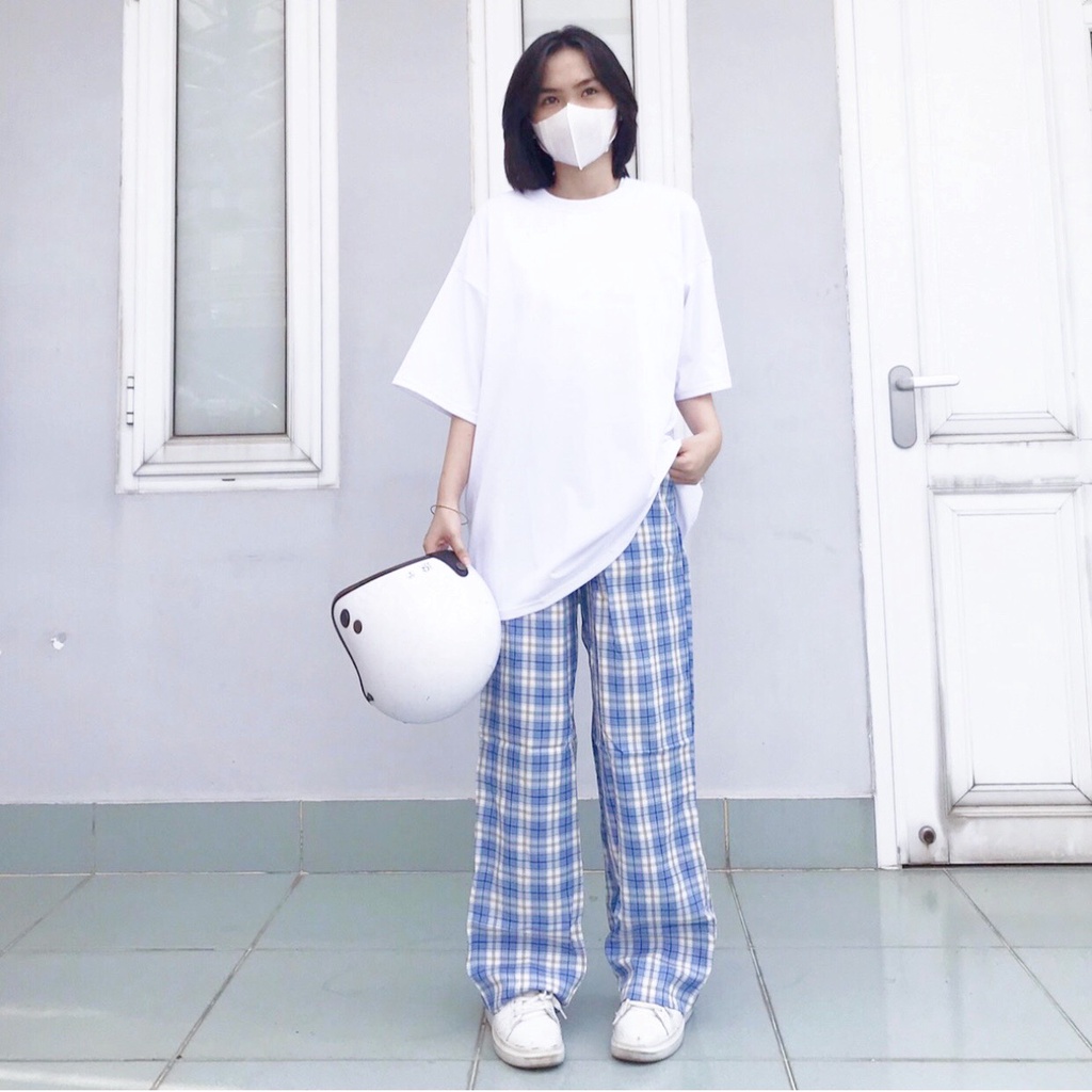 Quần DÀI CARO ỐNG RỘNG 12 Màu Ulzzang Unisex 1hitshop