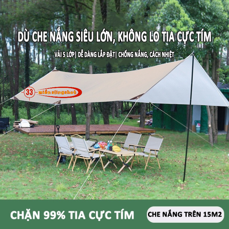 Tấm tăng lều tank bạt che nắng chống mưa, bạt lót cắm trại du lịch dã ngoại dày rộng, màu săc mát mẻ - DCP20