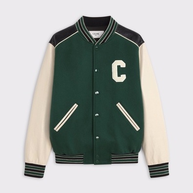 Áo khoác C3line loose teddy green bomber jacket ss21