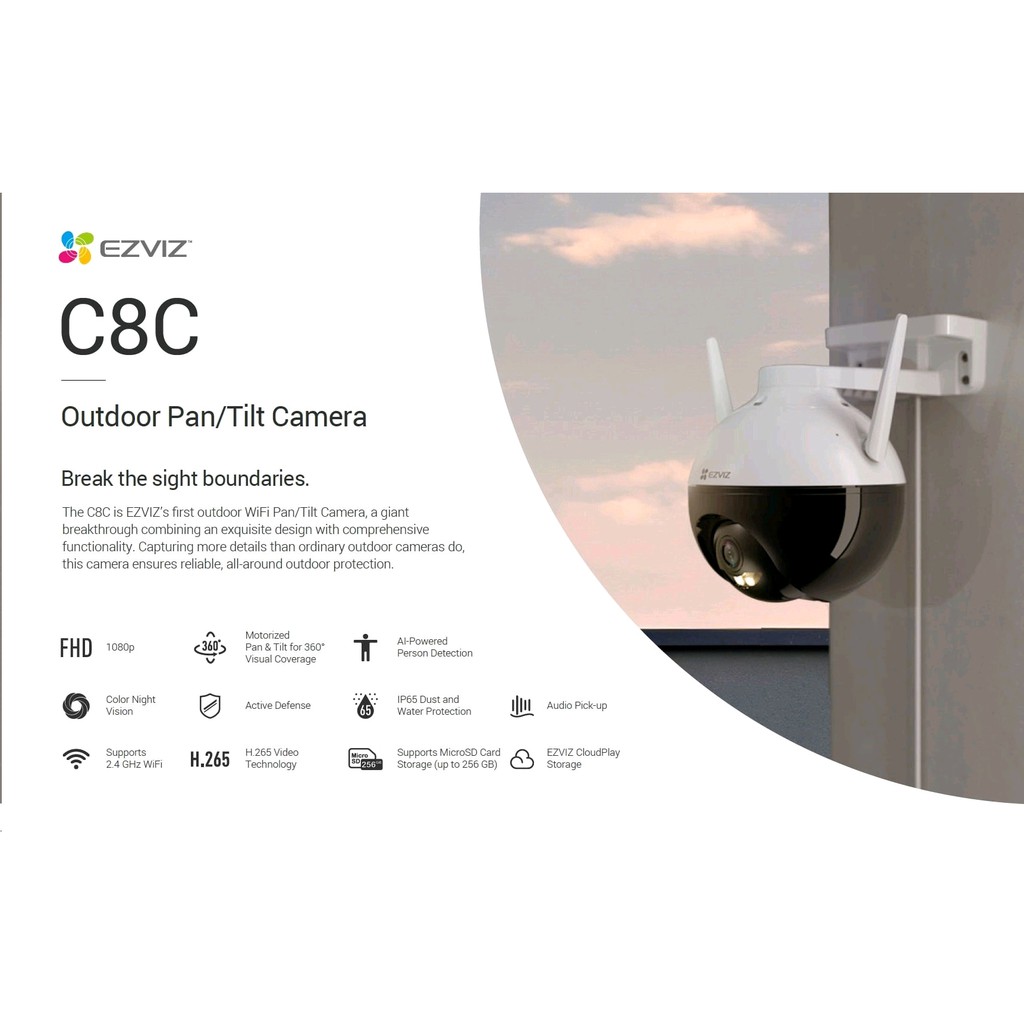 Camera IP Wifi PTZ EZVIZ C8C 2M, tích hợp AI nhận diện con người, ban đêm có màu và Camera Ezviz TY2 xoay 360 độ | WebRaoVat - webraovat.net.vn