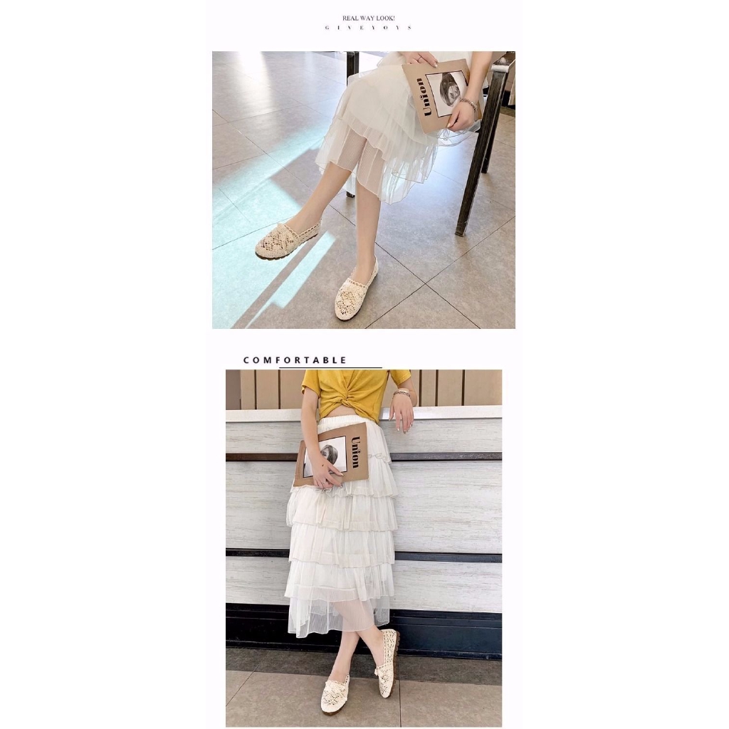 Giày Búp Bê Đế Mềm Phối Lưới Thời Trang Cho Mẹ Bầu | BigBuy360 - bigbuy360.vn