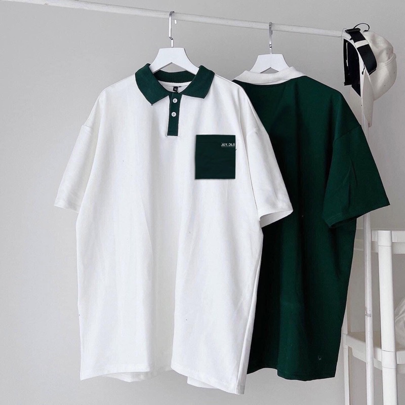 Áo Thun Polo Unisex JAY.CLO màu XANH LÁ/TRẮNG/ĐEN form rộng  Chất thun cá sấu form nam nữ unisex/Áo thun có cổ
