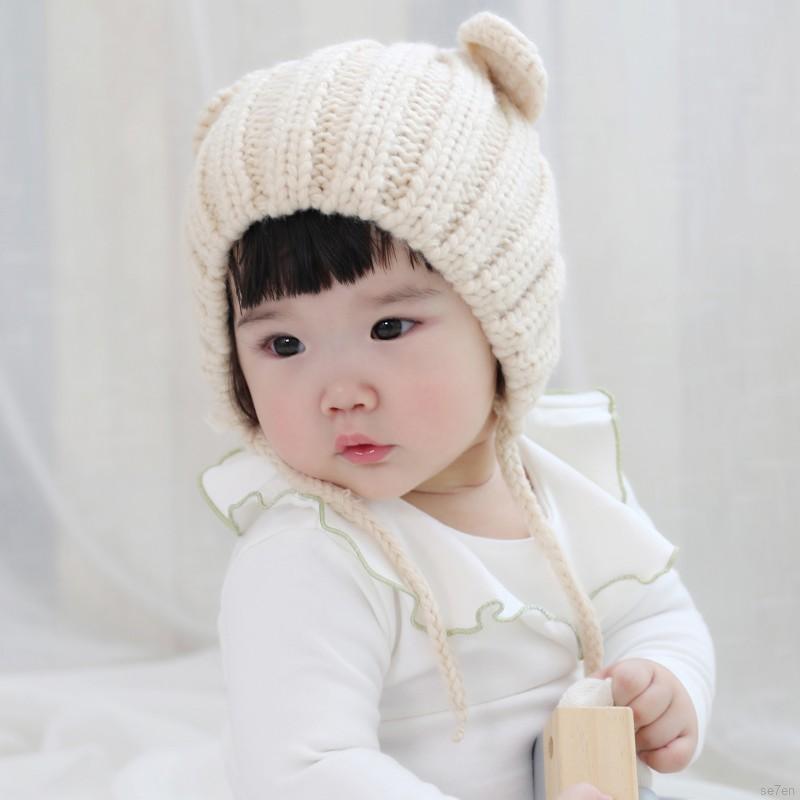 Mũ Len Kiểu Hàn Quốc Thời Trang Mùa Đông Cho Bé 0-2 Tuổi