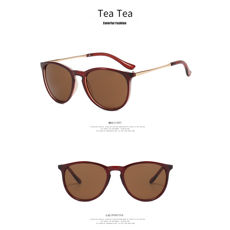 Kính Mát Nam Nữ Nửa Gọng Kim Loại Cổ Điển