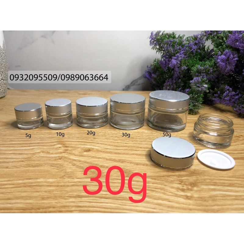 Hũ thuỷ tinh 30g đựng mỹ phẩm