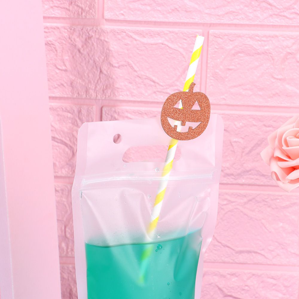 Set 10 ống hút giấy họa tiết Halloween độc đáo trang trí nhà cửa DIY