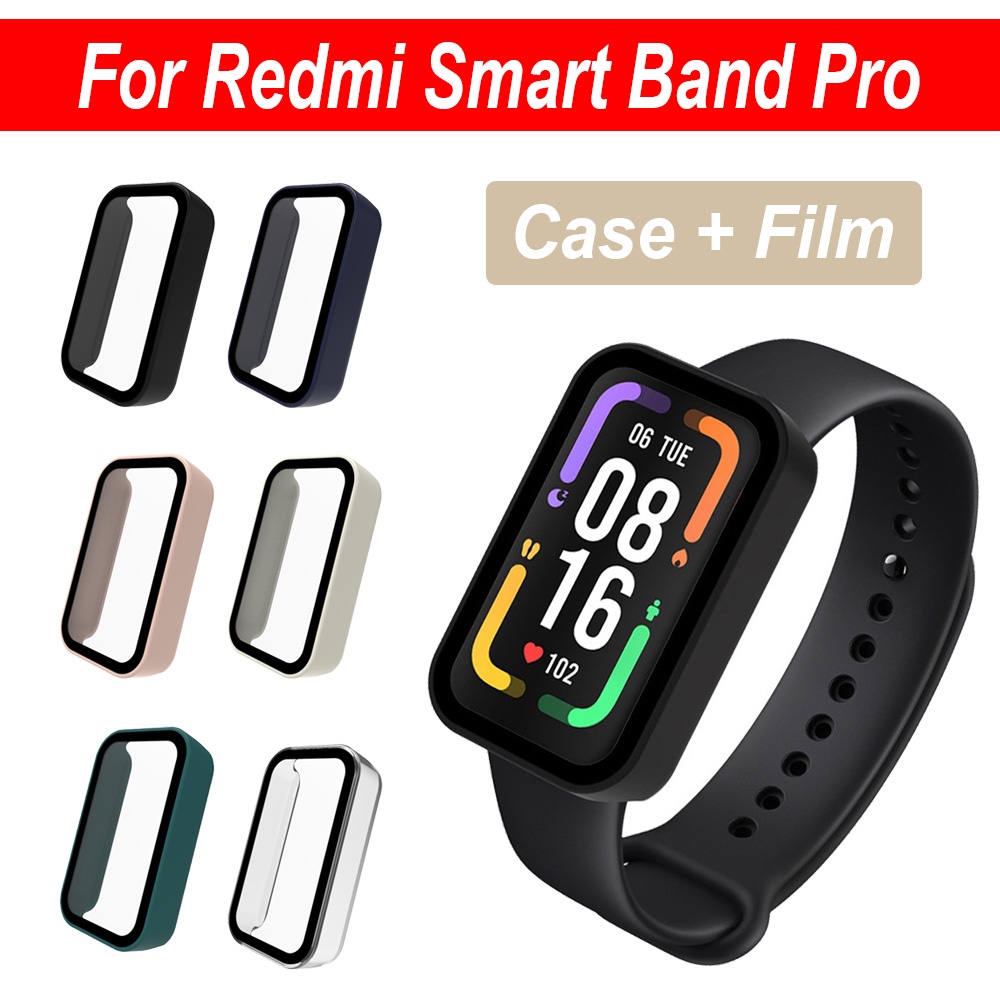 Ốp Lưng Nhựa PC+Kính Cường Lực Bảo Vệ Toàn Diện Cho Redmi Smart Band Pro