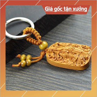 Móc khóa gỗ khắc Thần Tài