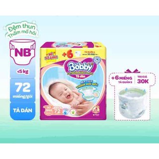 Tã dán sơ sinh Bobby Xs70 cho bé dưới 5kg