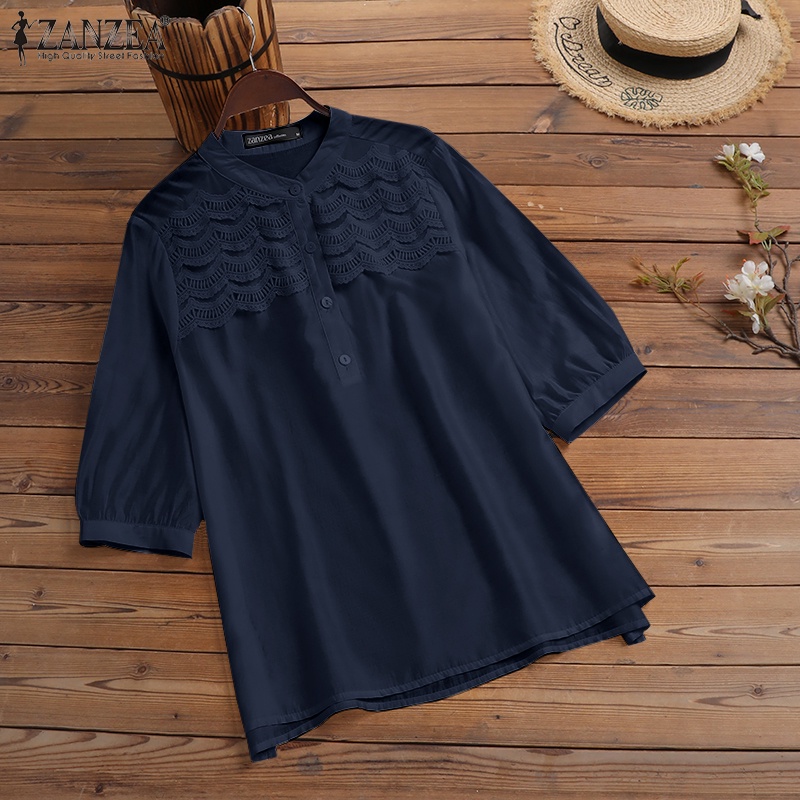 Zanzea Áo Tay Lửng Phối Ren Thời Trang Dành Cho Nữ