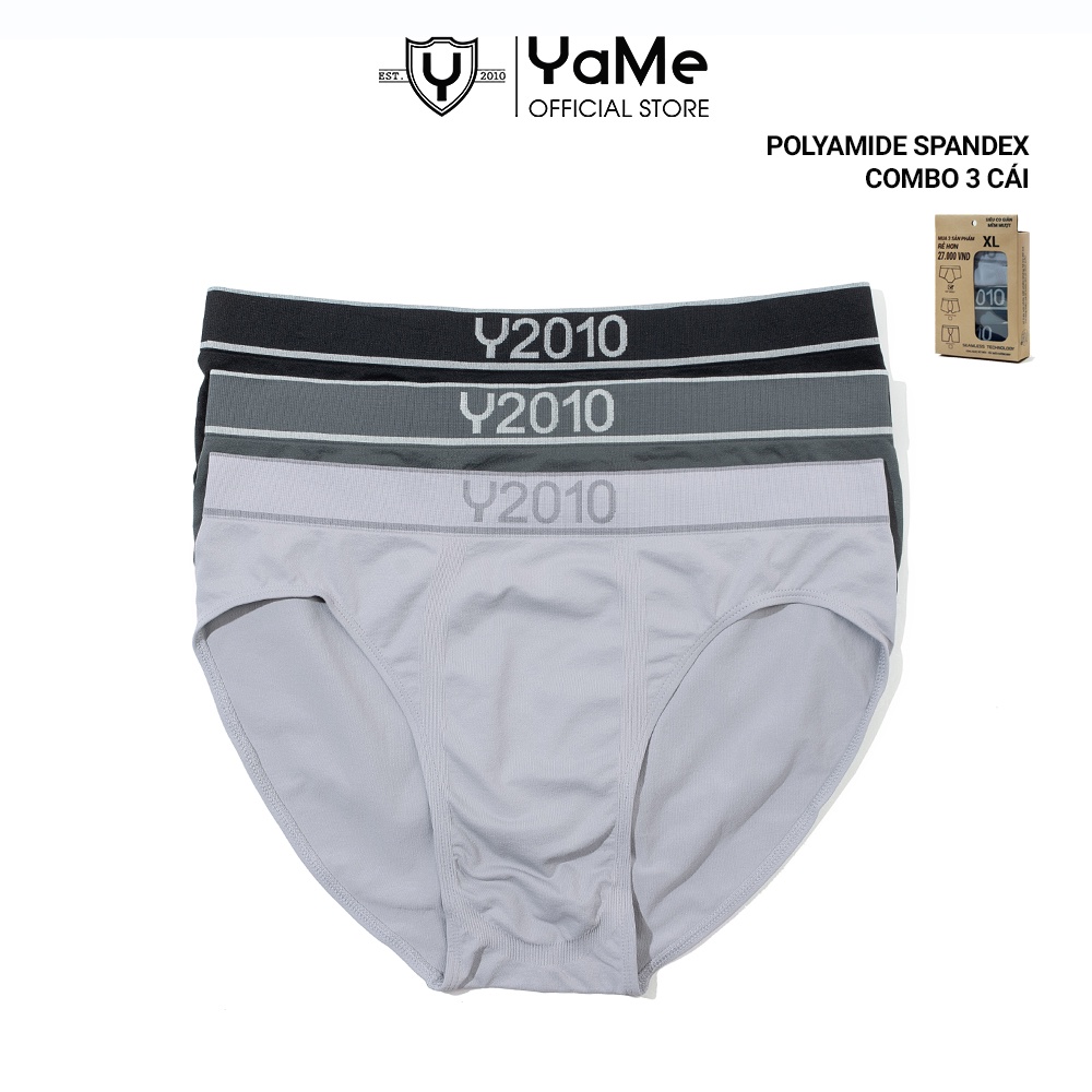 Combo 3 Quần Lót Nam Hip Brief Thấm Hút Thoáng Khí Y2010 M7 20971 |YaMe|