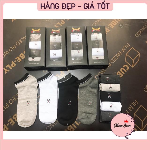 Tất vớ nam cổ ngắn Hộp 5 đôi tất T.K chống hôi chân
