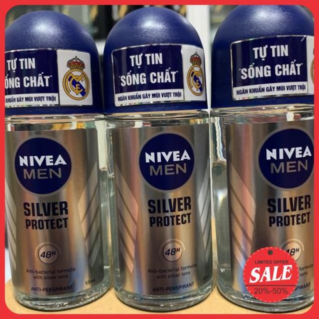 Lăn NIVEA Men Silver Protect Phân tử bạc (mẫu mới ) 50ml