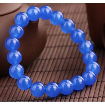 Thời trang New Blue Jade Medulla Chain Men and Women Vòng tay mã não tự nhiên Phụ nữ Bóng một vùng Sinh viên Wild Chất lượng cao Thời trang Vòng đeo tay cổ điển Sản phẩm mới