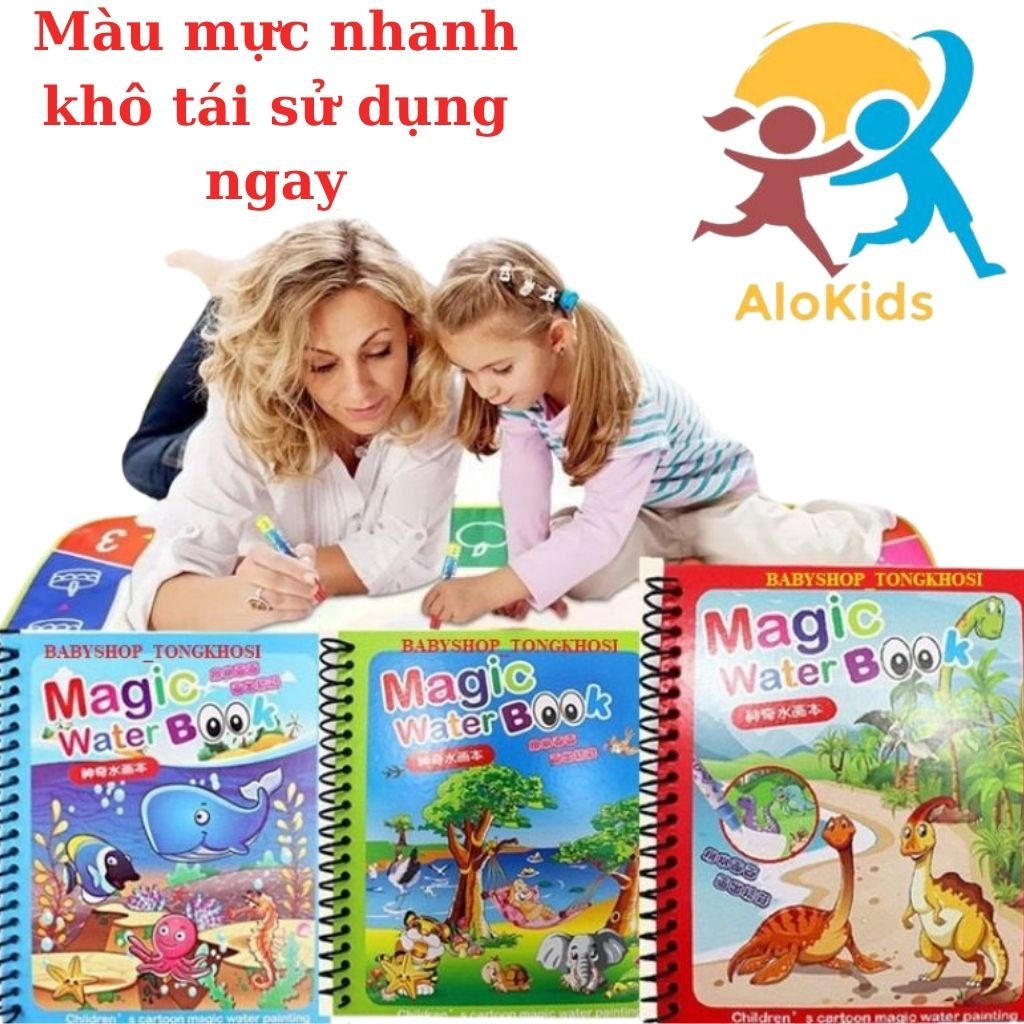 Đồ Chơi Tranh Tô Màu Nước Ma Thuật Thần Kỳ Bút Tô Không Giới Hạn Đa Dạng Chủ Đề Cho Bé, Alokidstb