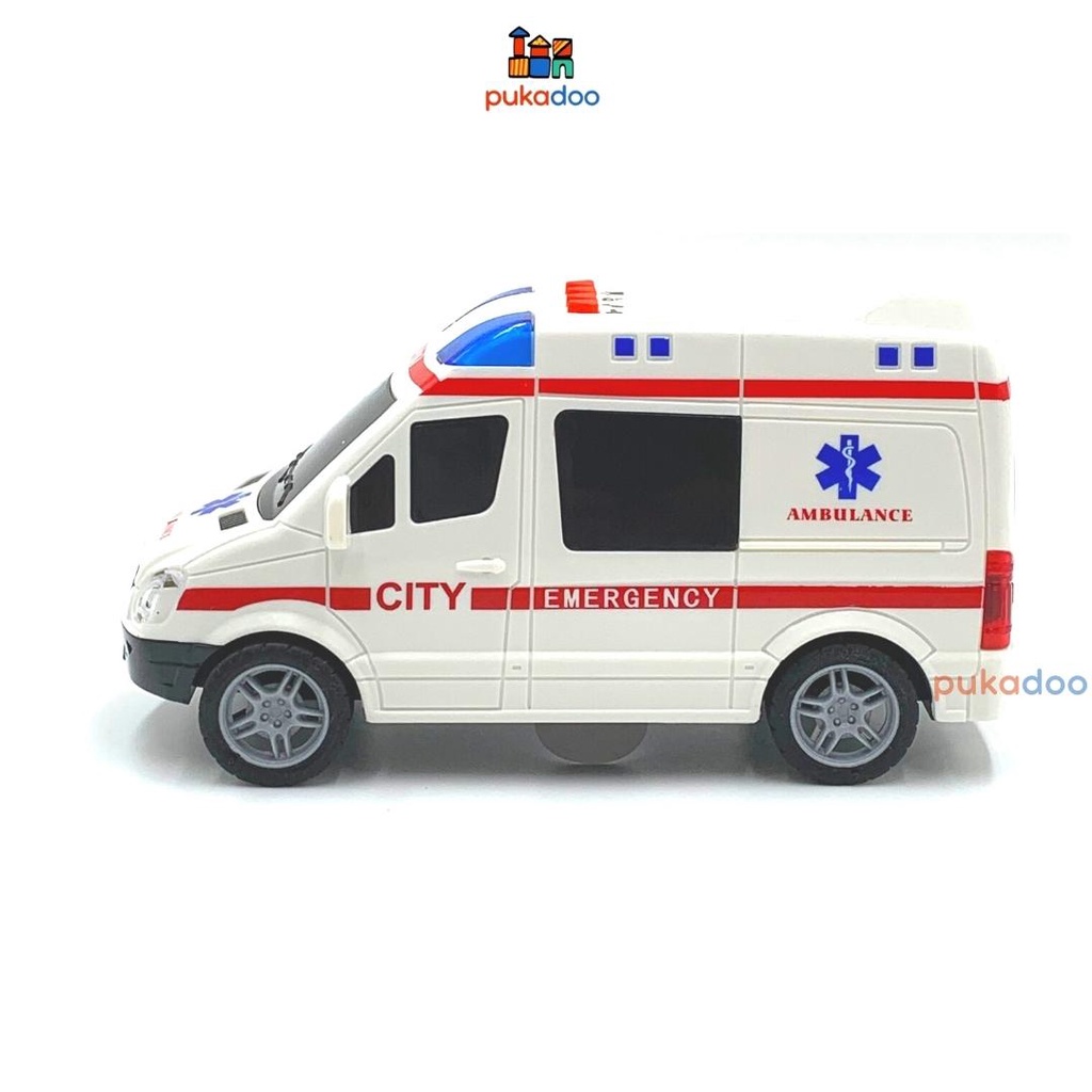 Xe ô tô Cứu Thương Có Đèn Nhạc Còi Báo, Đồ Chơi Mô Hình Xe Cấp Cứu Cho Bé, Quà Tặng Bé Trai Bé Gái.