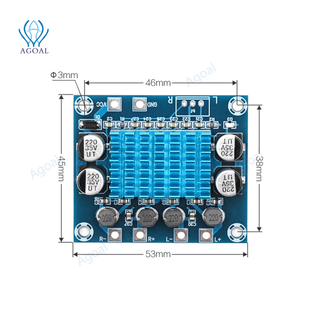 Bảng Mạch Khuếch Đại Âm Thanh Kỹ Thuật Số Tpa3110 XH-A232 30W+30W 2.0 DC 8-26V 3A