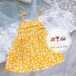 Áo đầm hoa cúc cho bé gái