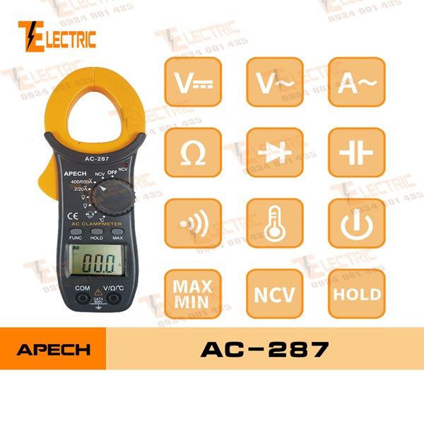Ampe kìm dòng điện tử AC Apech AC-287