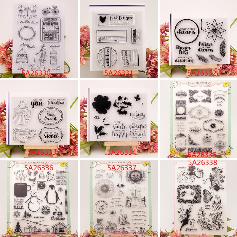 Con Dấu Silicon Trong Suốt Hình Hoa Trang Trí Scrapbook